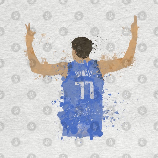 Luka Doncic Paint Splatter Art by slawisa